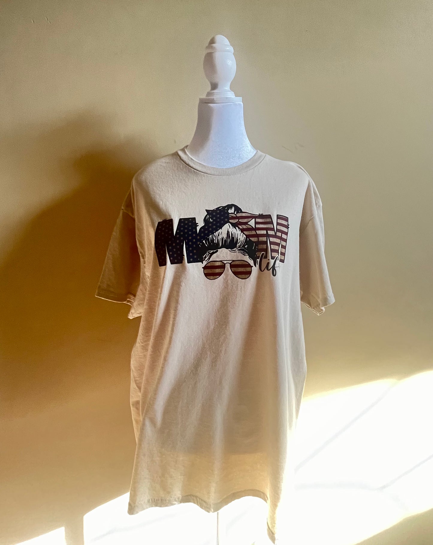 Patriotic MOM -USA Flag TShirt - Celebrate Independence Day July 4th