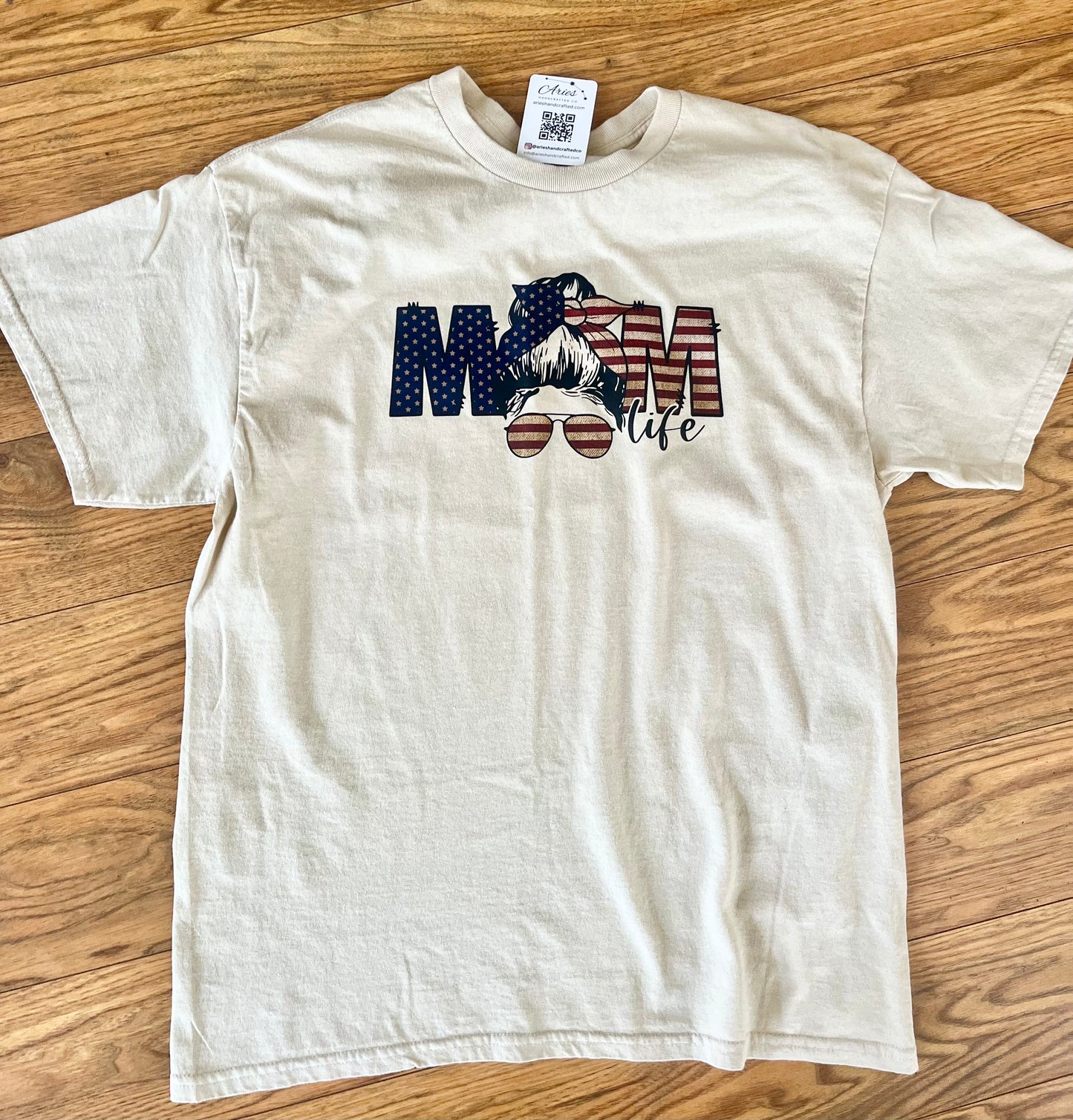 Patriotic MOM -USA Flag TShirt - Celebrate Independence Day July 4th