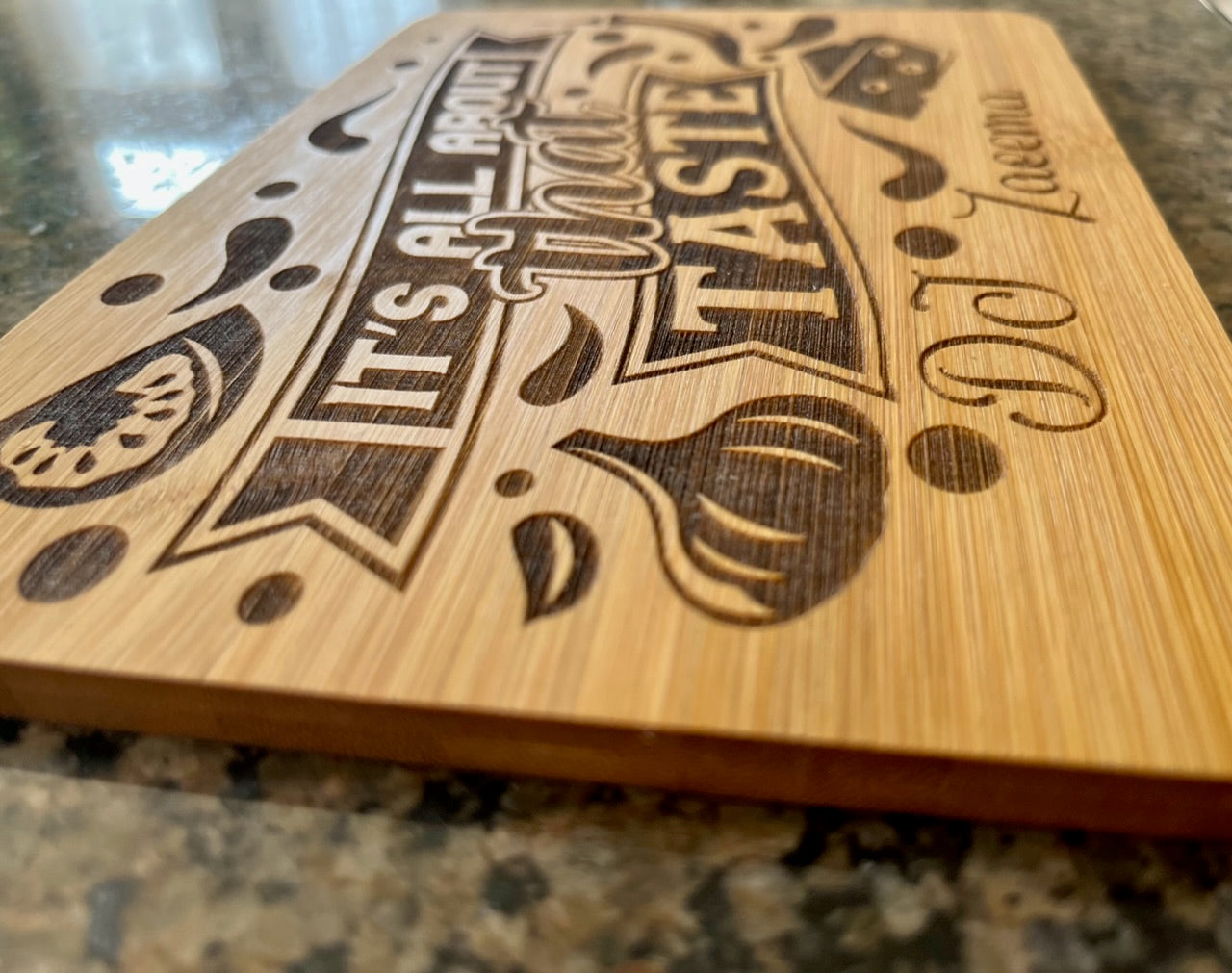 Laser Engraved -Personalized Bamboo Cutting/Serving Board