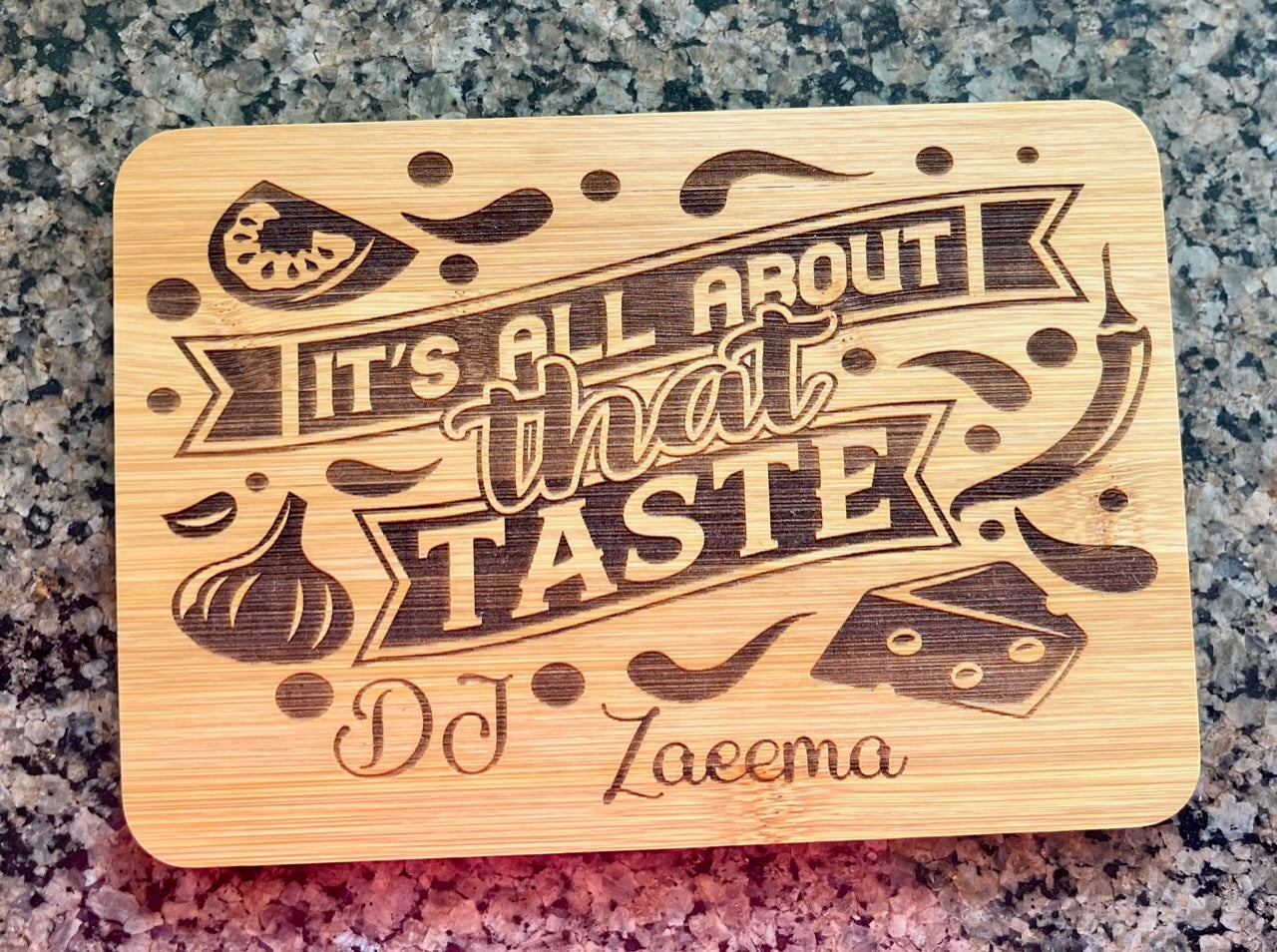 Laser Engraved -Personalized Bamboo Cutting/Serving Board