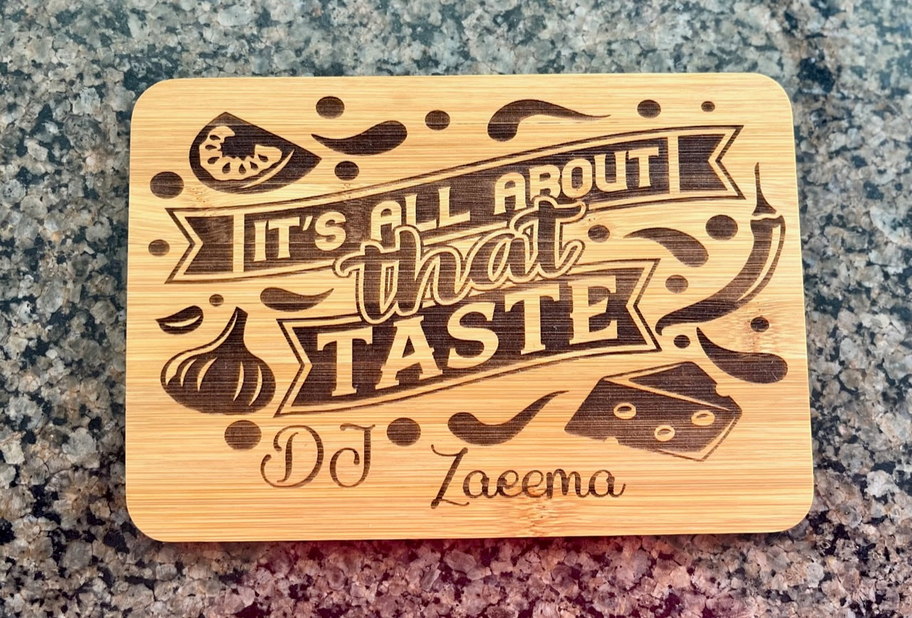 Laser Engraved -Personalized Bamboo Cutting/Serving Board