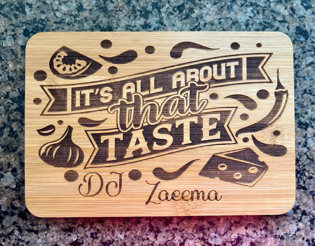 Laser Engraved -Personalized Bamboo Cutting/Serving Board
