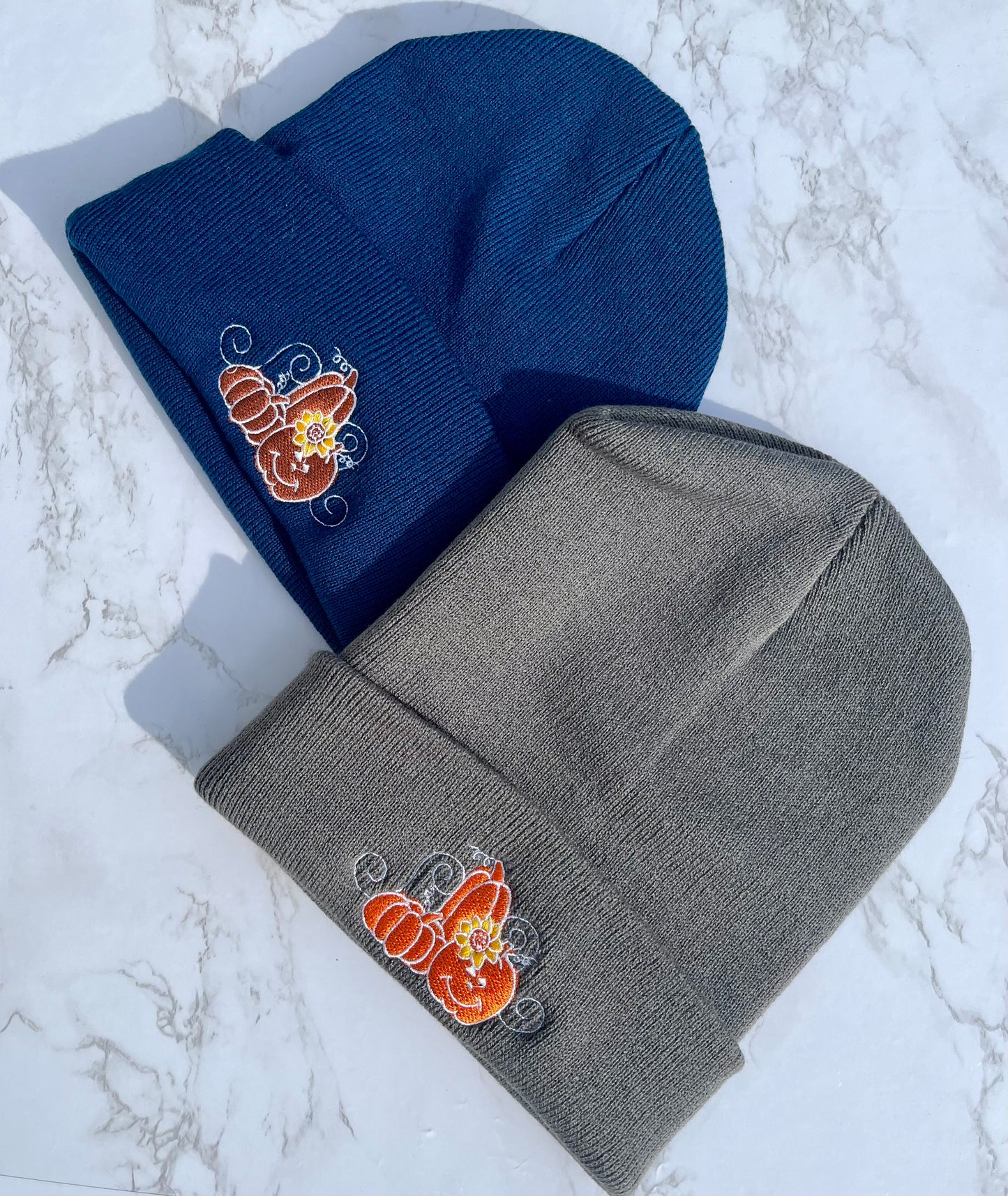 Embroidered Fall Beanies - Pumpkin patch- Fall accessories - multiple colors