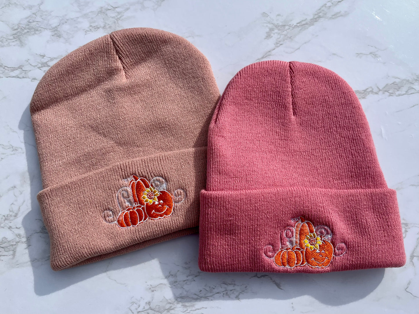 Embroidered Fall Beanies - Pumpkin patch- Fall accessories - multiple colors