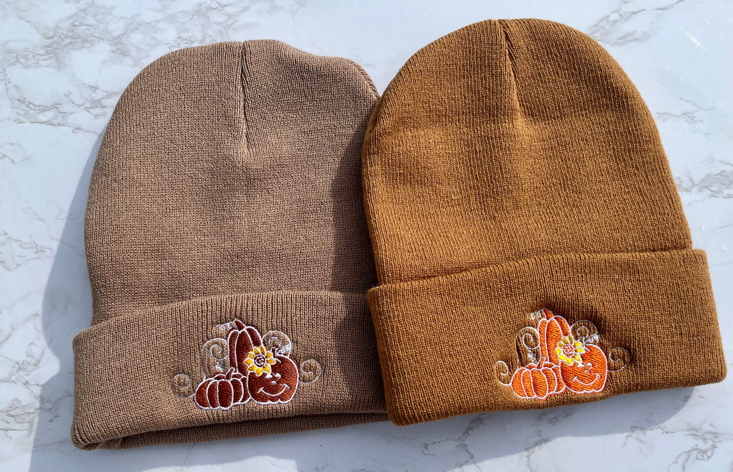 Embroidered Fall Beanies - Pumpkin patch- Fall accessories - multiple colors