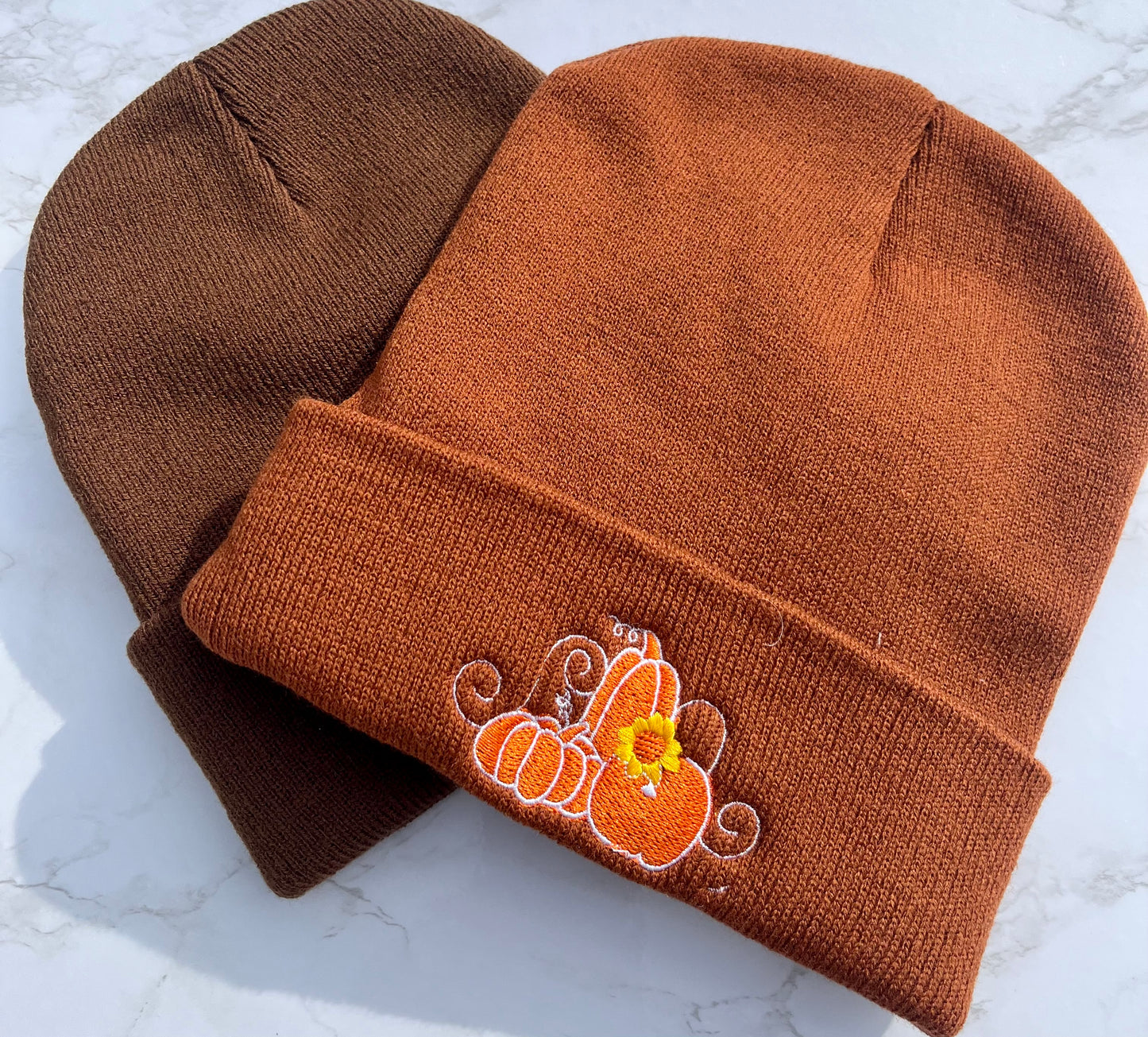 Embroidered Fall Beanies - Pumpkin patch- Fall accessories - multiple colors