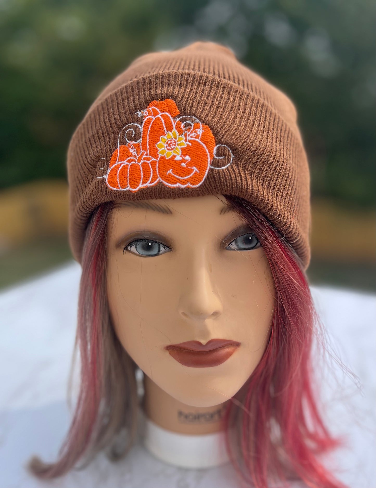 Embroidered Fall Beanies - Pumpkin patch- Fall accessories - multiple colors