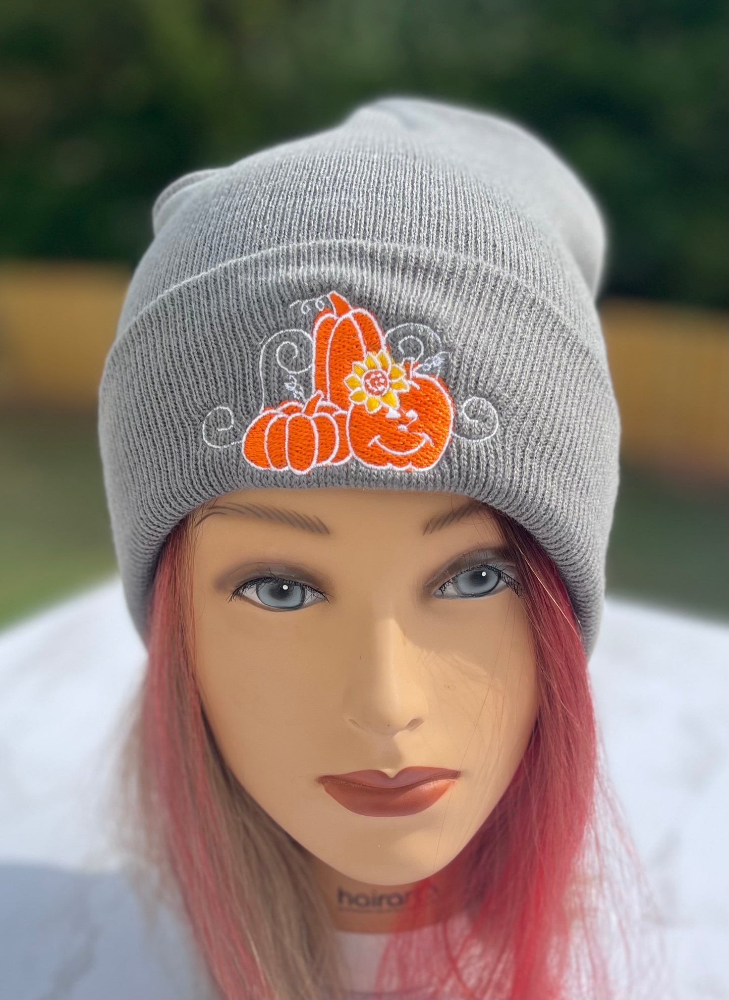 Embroidered Fall Beanies - Pumpkin patch- Fall accessories - multiple colors