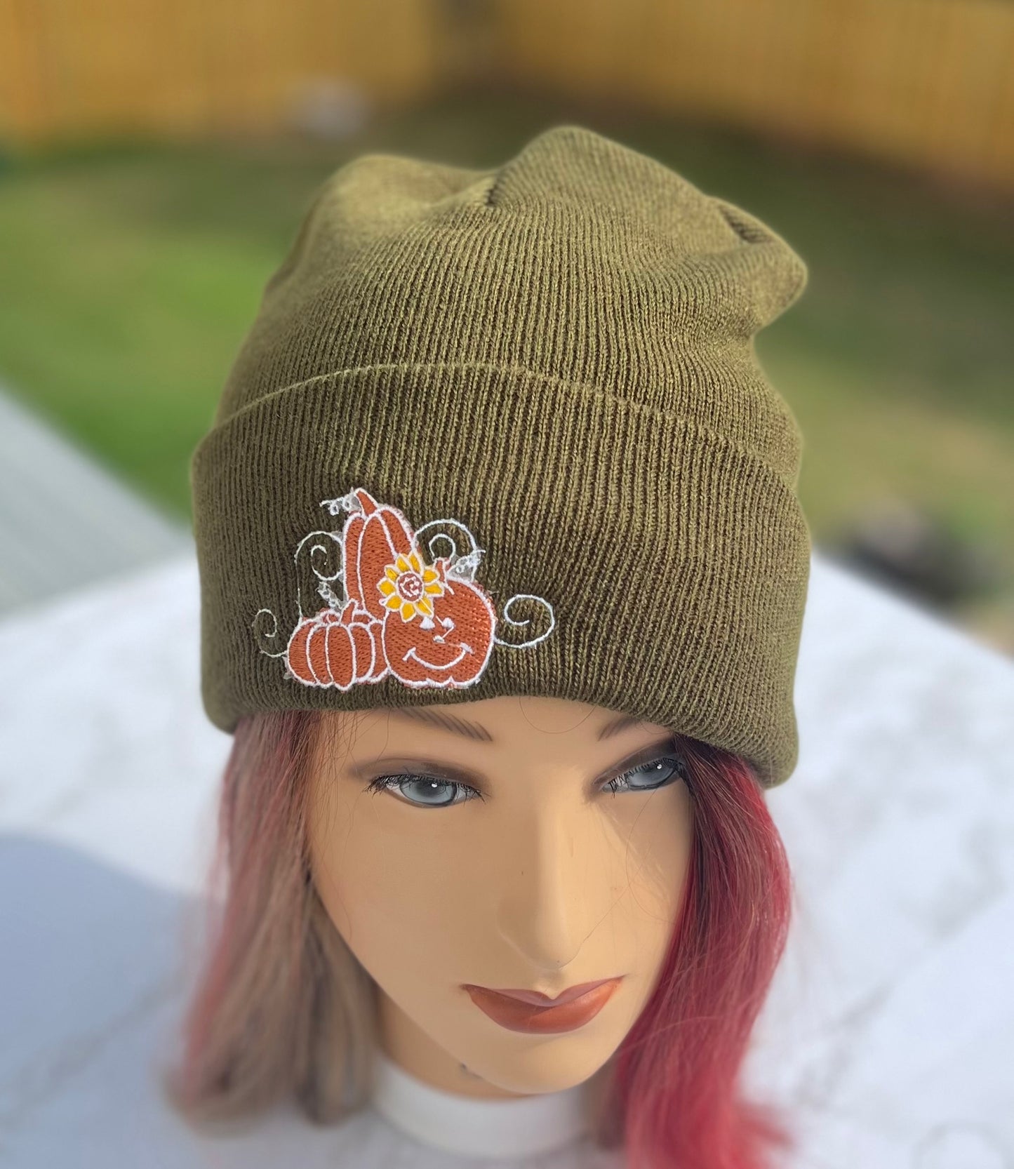 Embroidered Fall Beanies - Pumpkin patch- Fall accessories - multiple colors