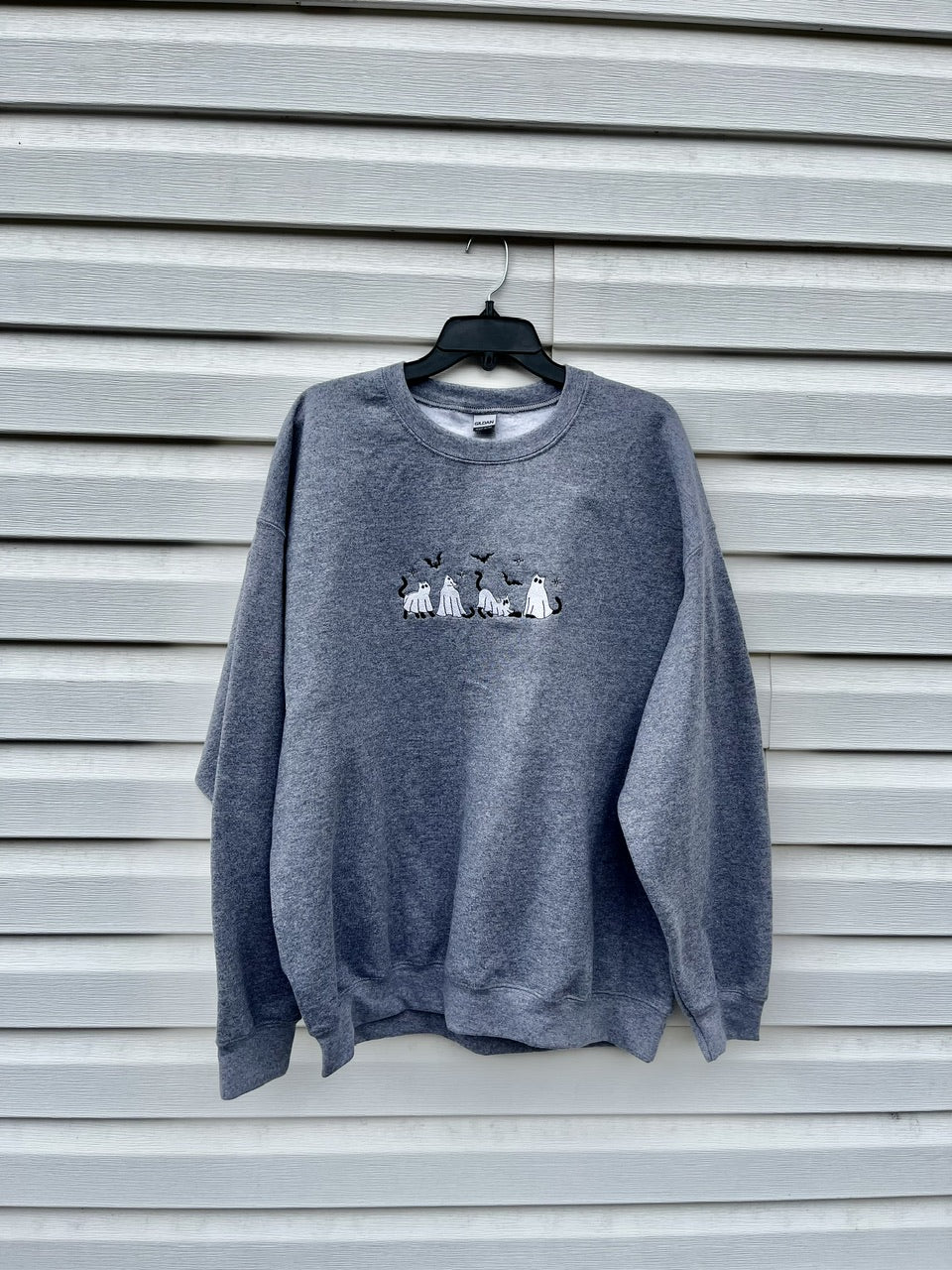 Ghost Kitties Crew embroidered sweatshirt-custom made- personalize- made sizes and colors