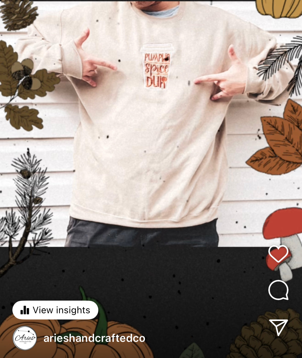 Pumpkin Spice latte Duh! crew sweatshirt, gender neutral, made to order, embroidered in the front, many colors and sizes, you can personalize this custom made swatshirt.