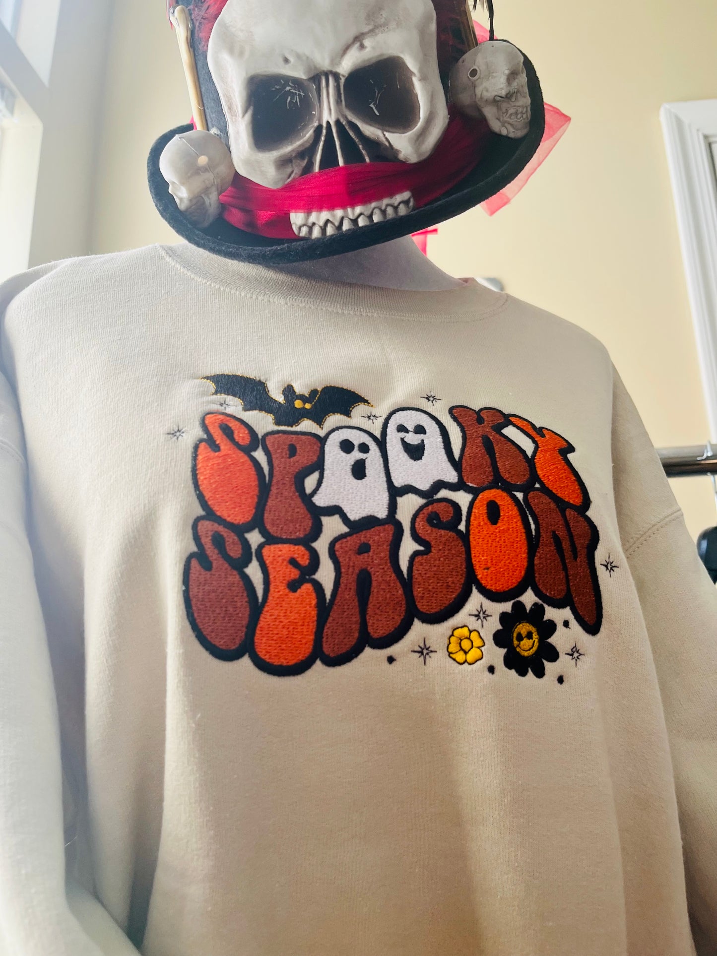 Spooky Season Embroidered Crew Neck