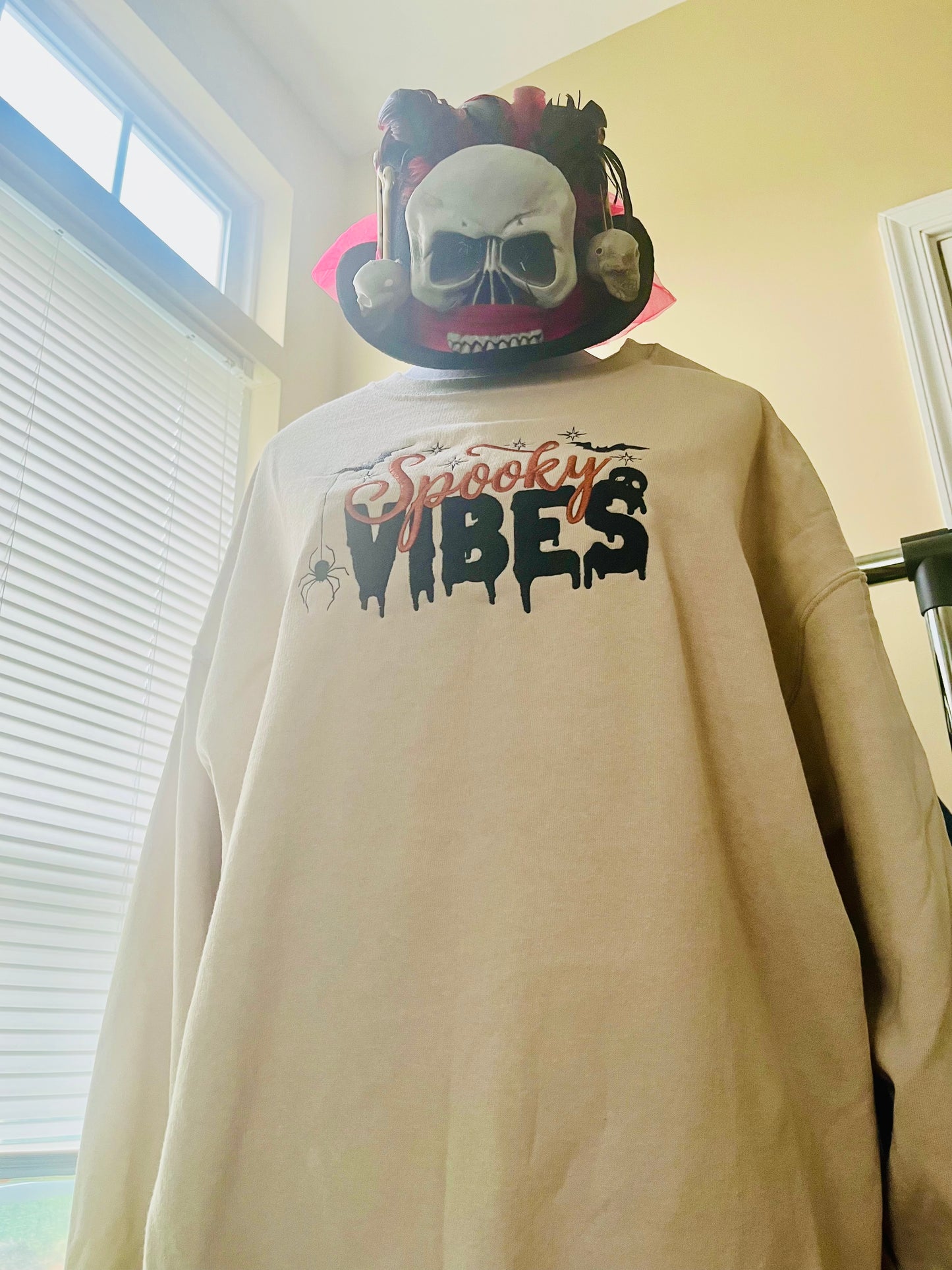 Spooky Vibes embroidered crew neck