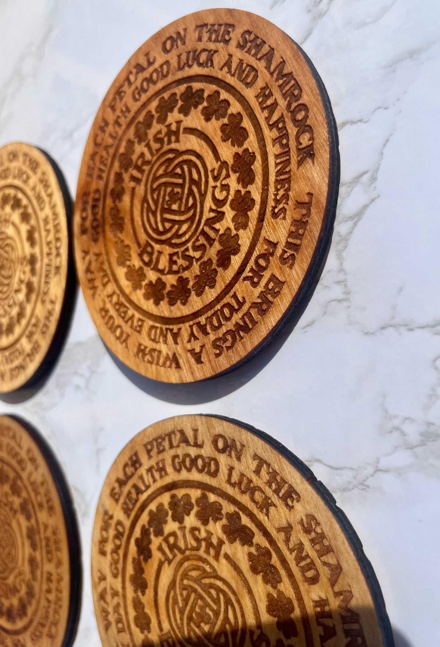 Irish Blessing Wood Coasters -set of 4