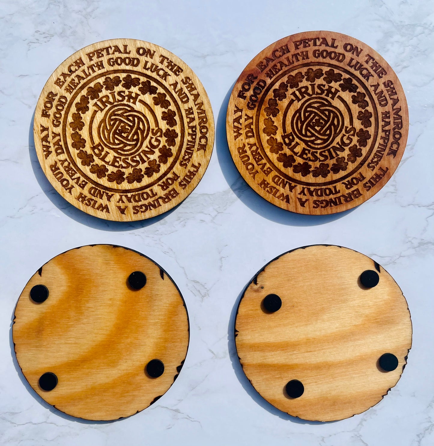 Irish Blessing Wood Coasters -set of 4