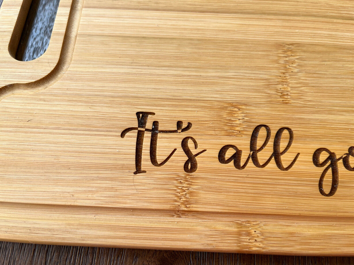 It's all gouda... Bamboo charcuterie board-- laser engraved- cutom -personalized