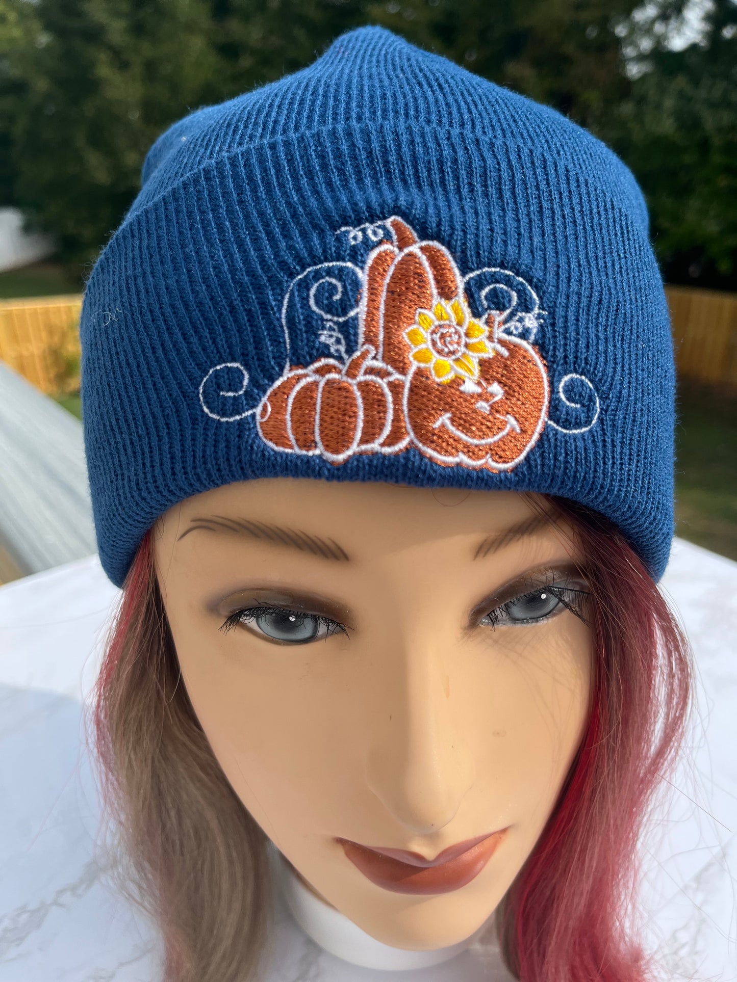 Embroidered Fall Beanies - Pumpkin patch- Fall accessories - multiple colors