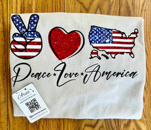 Load image into Gallery viewer, Peace+Love+America - 4th of July - America&#39;s Independence Day
