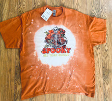 Load image into Gallery viewer, Halloween Spooky All Year Round Orange color T-shirt gender neutral short sleep bleached front and back
